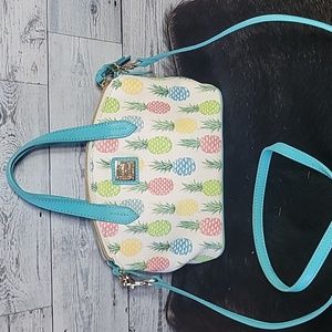 Dooney & Bourke Tiki Pineapple Kiki Satchel/Crossbody Bag EXCELLENT condition!